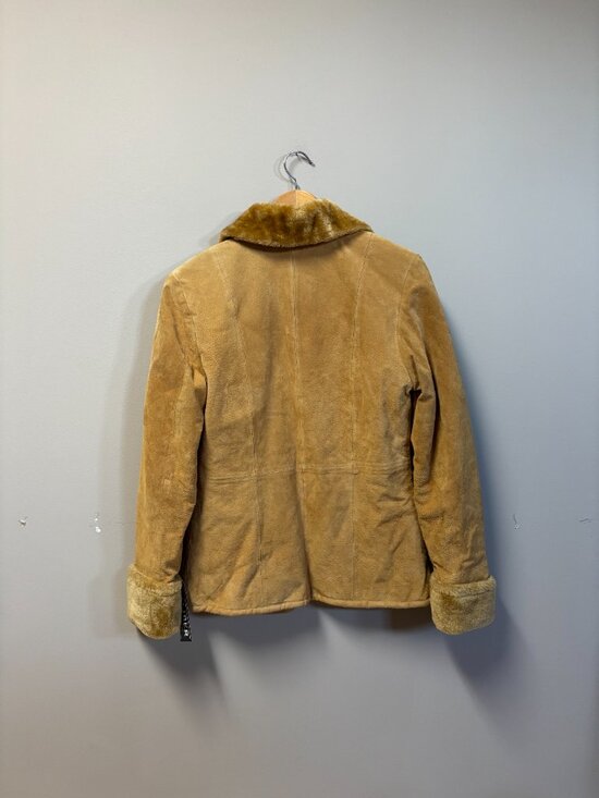 Caliber Vintage Leather Shearling Jacket Camel Brown NWT - Picture 6 of 8